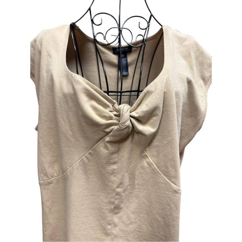 Jones New York Knot Front Cap Sleeve Top in Beige 2X - Picture 4 of 6